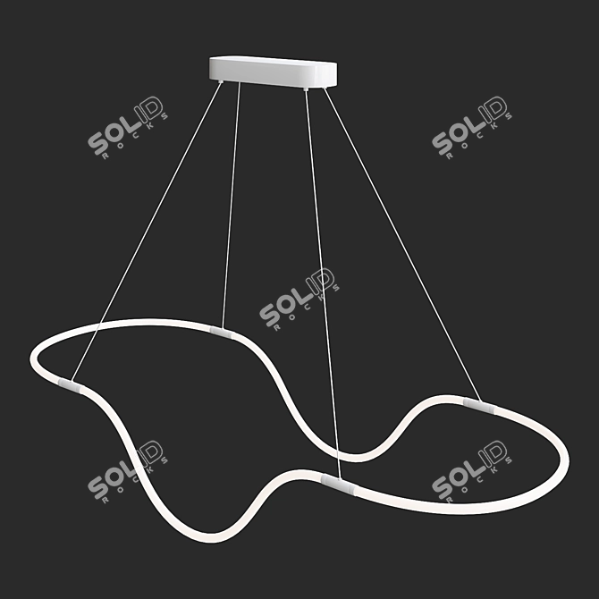 Title: Nordic Aluminum LED Pendant 3D model image 4