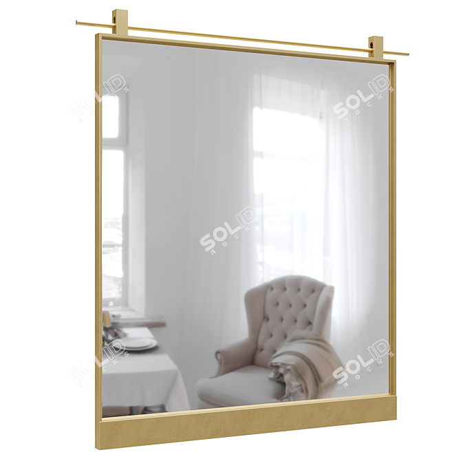 Minimalistic Soho Mirrors in Two Tones 3D model image 2