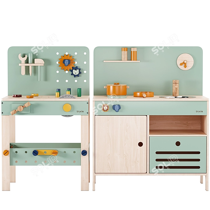 TRIXIE Wooden Cooking & Crafting Duo 3D model image 4