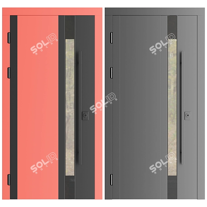 Modern Outdoor Entry Door 3D model image 1