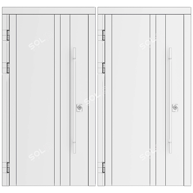 Modern Outdoor Entry Door 3D model image 4