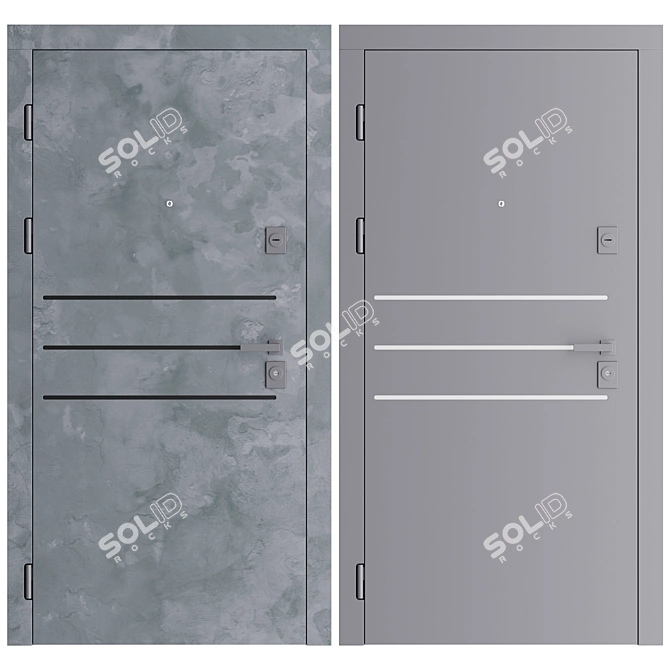 Outdoor Front Door F125 3D model image 1