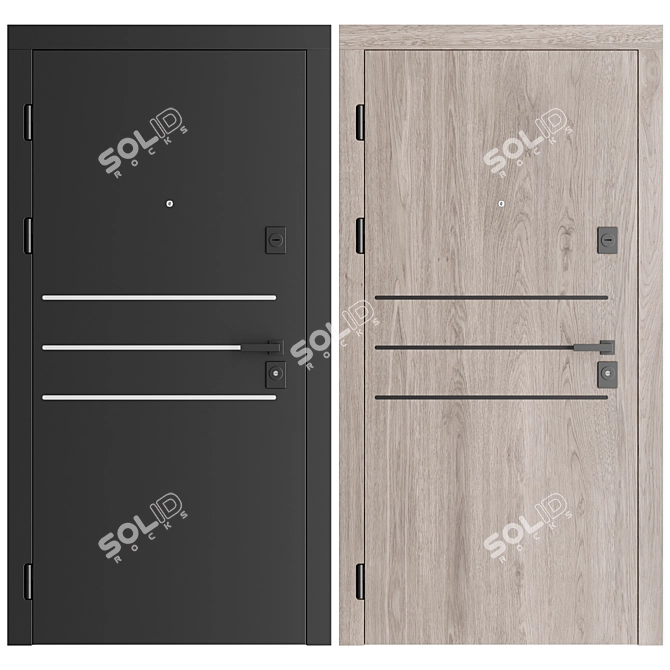 Outdoor Front Door F125 3D model image 2