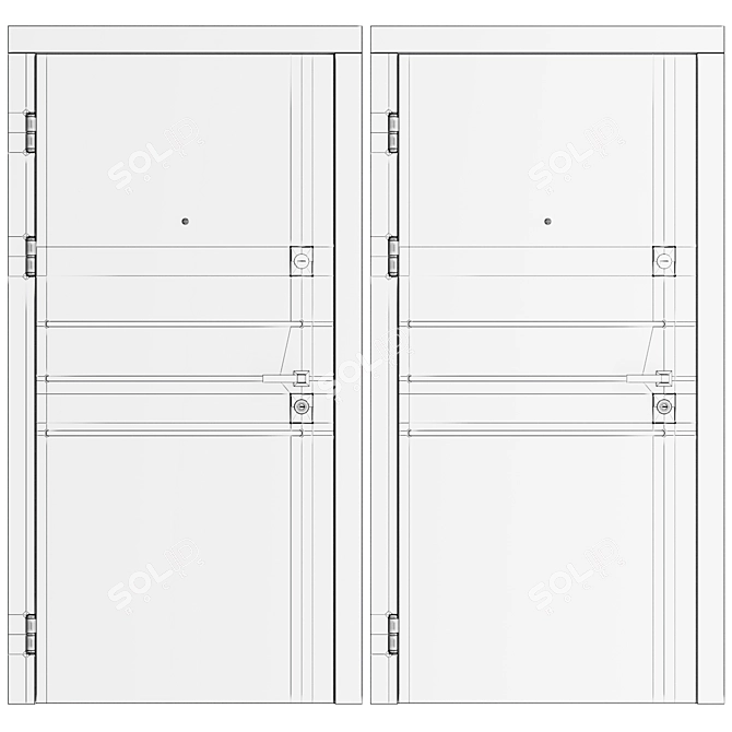 Outdoor Front Door F125 3D model image 4