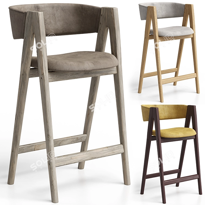 Modern Bar Stool by Montly 3D model image 1