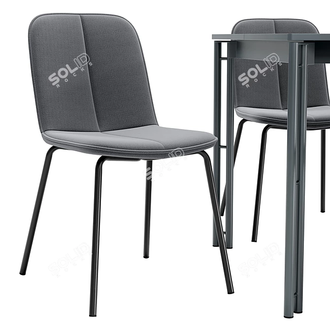 Modern Dining Chair & Table 3D model image 3