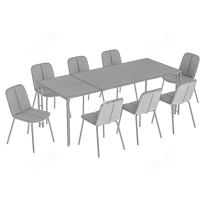 Modern Dining Chair & Table 3D model image 5