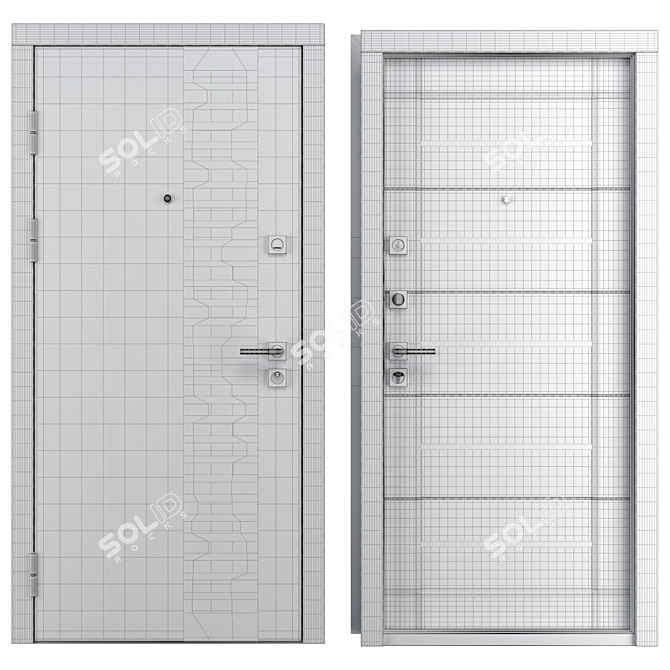 Thermo Техно Metal Entrance Door 3D model image 4