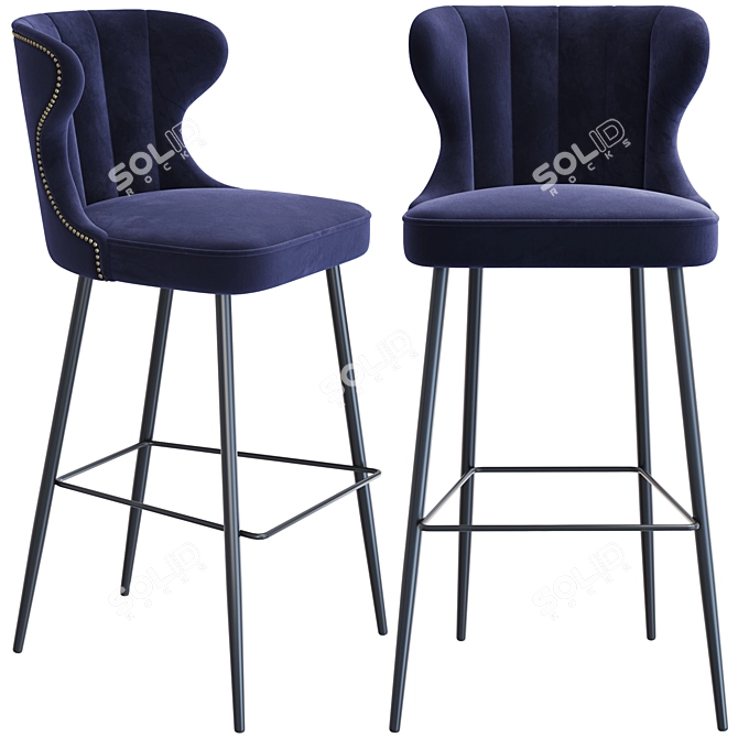 Puebla 4L Barstool: Timeless Elegance 3D model image 1