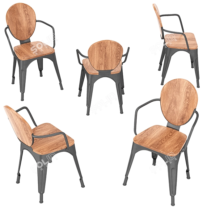 Modern Melita Dining Chair 3D model image 6