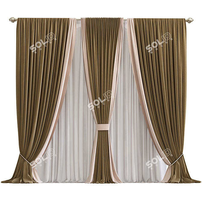 Geometric Mesh Curtain Design 3D model image 1