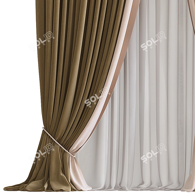 Geometric Mesh Curtain Design 3D model image 2