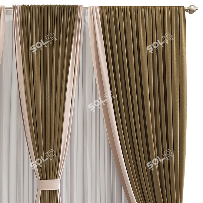 Geometric Mesh Curtain Design 3D model image 3