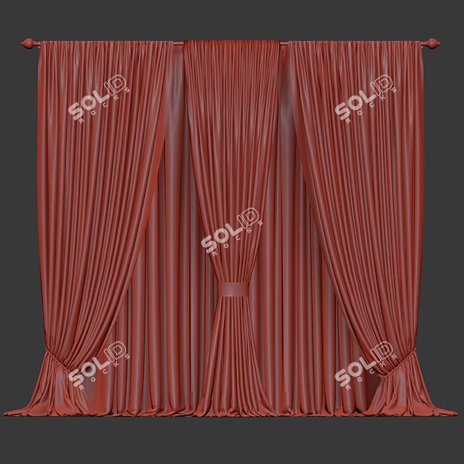 Geometric Mesh Curtain Design 3D model image 4