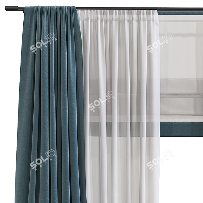 Meshed Curtain Design 3D model image 3