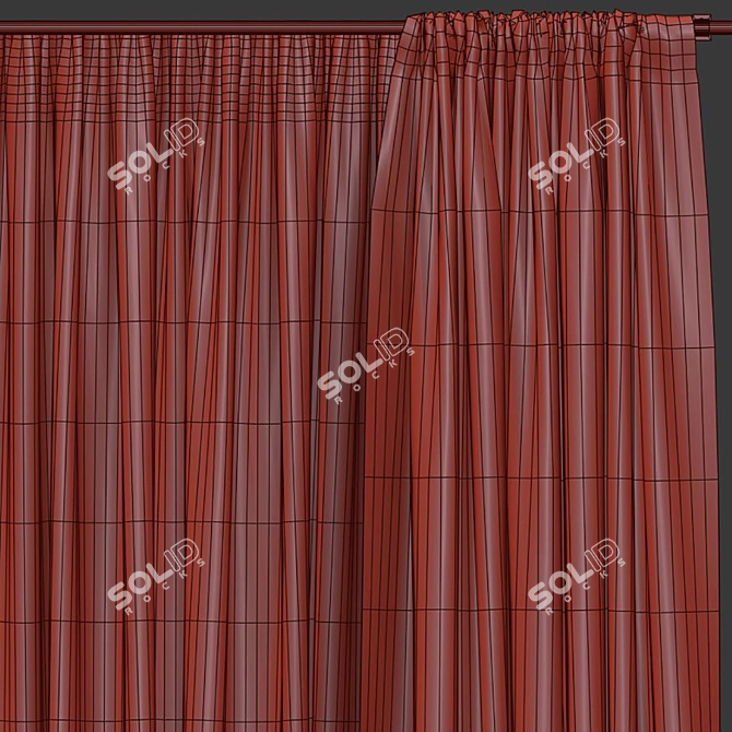 Meshed Curtain Design 3D model image 4