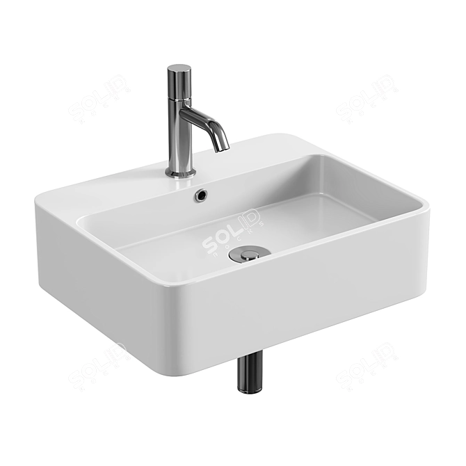 Modern Wall-Mounted Washbasin Solution 3D model image 3