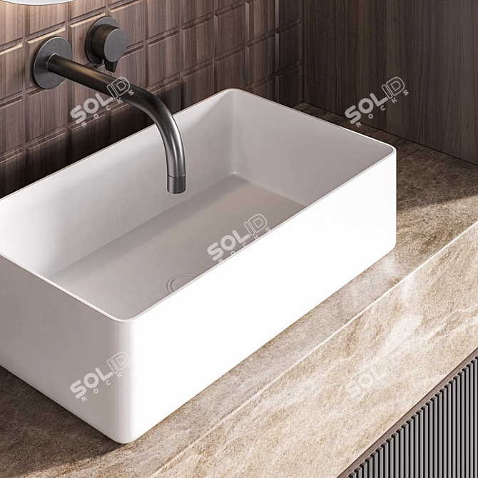 Modern Bathroom Furniture Set 3D model image 2