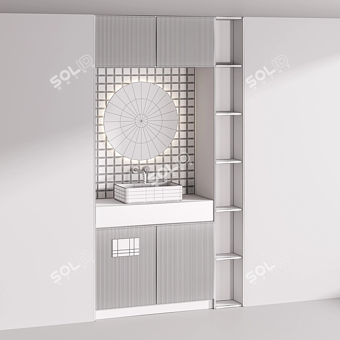 Modern Bathroom Furniture Set 3D model image 3