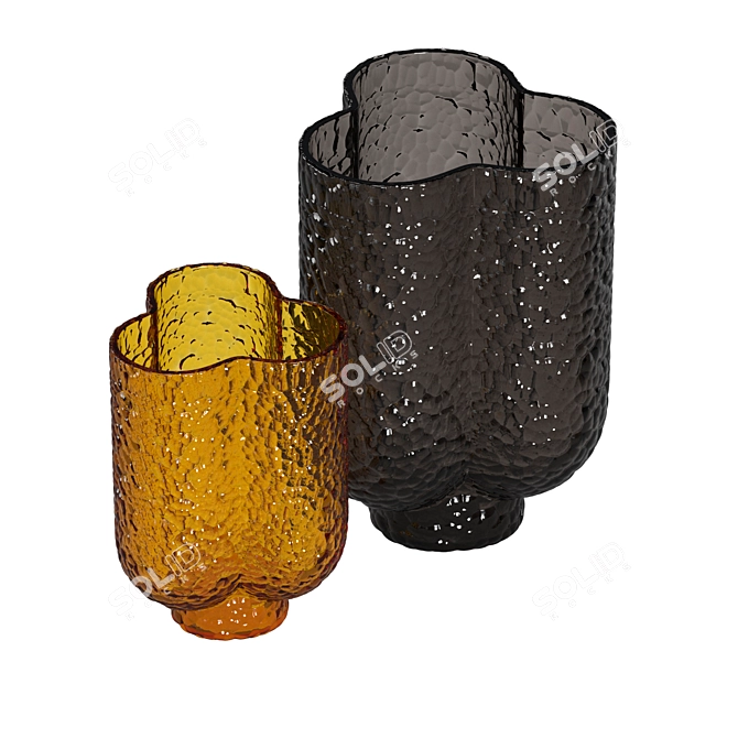 Set of Blown Glass Vases 3D model image 3