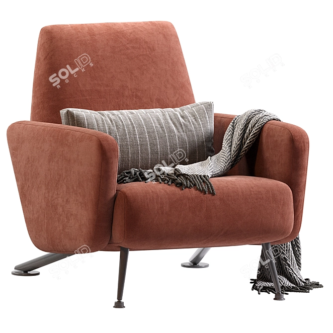 Modern S.K. Armchair Design 3D model image 1