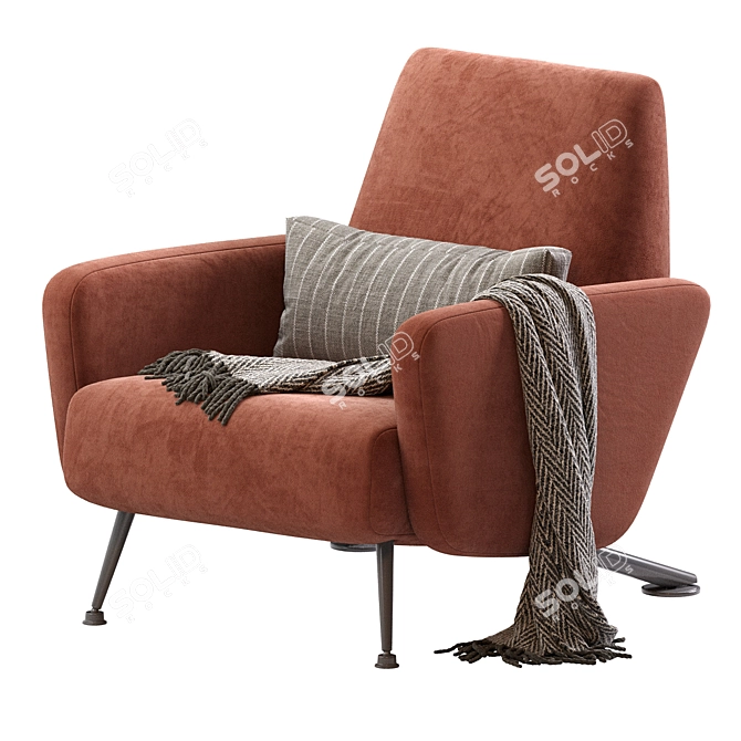 Modern S.K. Armchair Design 3D model image 2