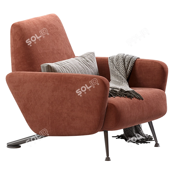 Modern S.K. Armchair Design 3D model image 4