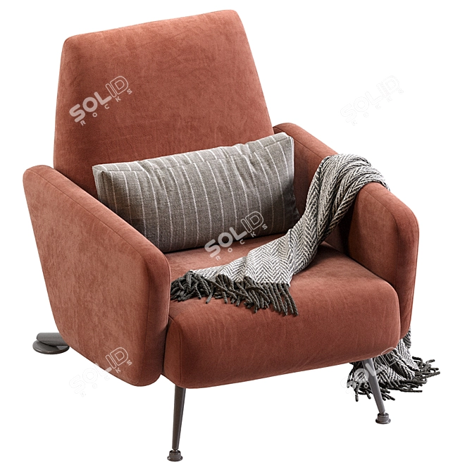 Modern S.K. Armchair Design 3D model image 5