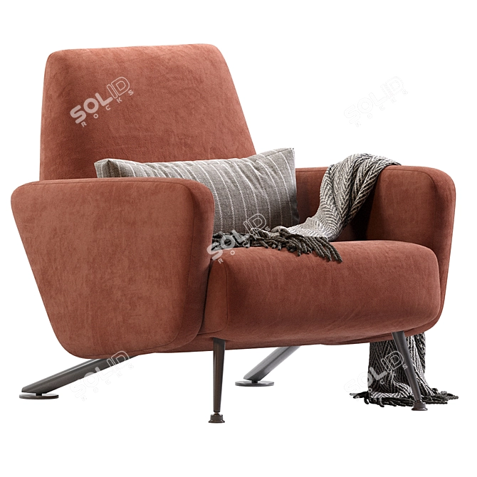 Modern S.K. Armchair Design 3D model image 6