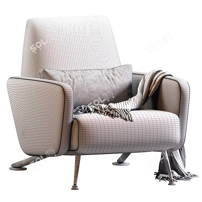 Modern S.K. Armchair Design 3D model image 7