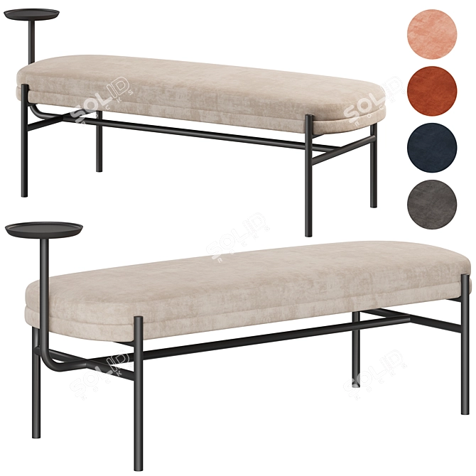 Inna Bench: Stylish Seating Solution 3D model image 1