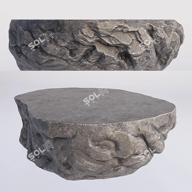 Dual Color Rock Side Tables 3D model image 2