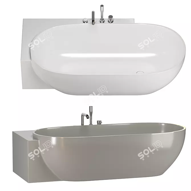 Luxury Bathtub Set with Variations 3D model image 4