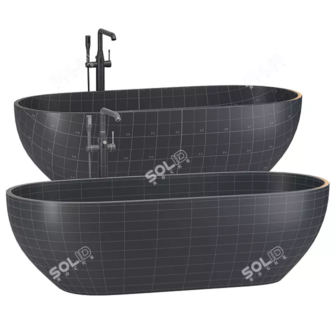 Luxury Bathtub Set with Variations 3D model image 5