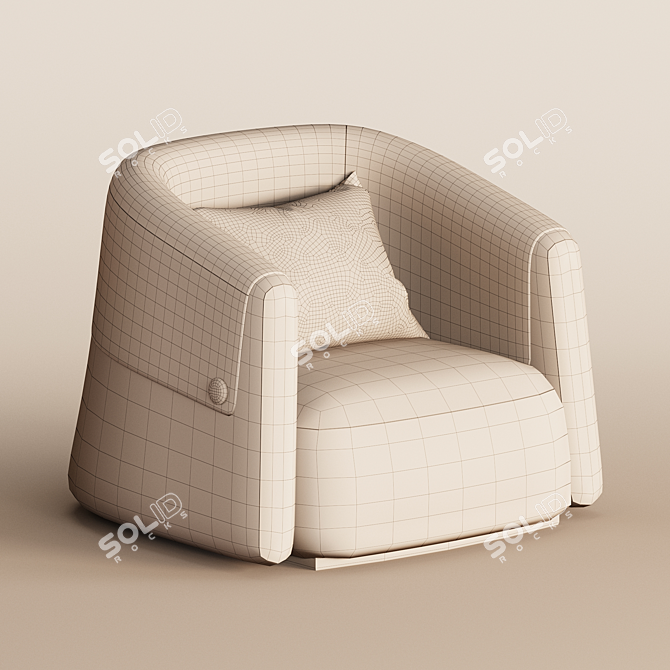 Manchetta Swivel Armchair 2017 3D model image 3