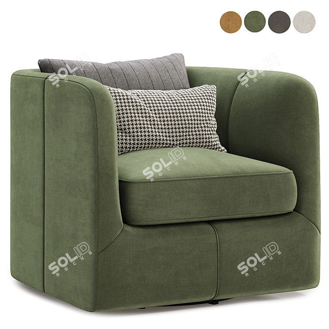 Colorful Parda Swivel Chair Set 3D model image 2