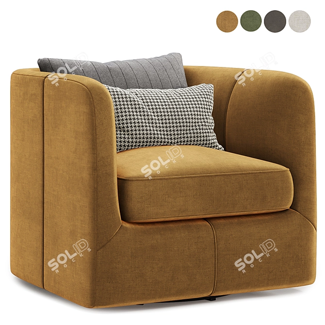 Colorful Parda Swivel Chair Set 3D model image 4