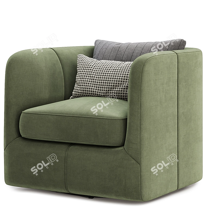 Colorful Parda Swivel Chair Set 3D model image 5