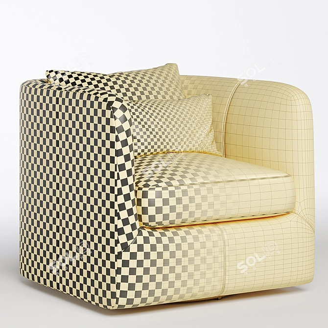 Colorful Parda Swivel Chair Set 3D model image 7