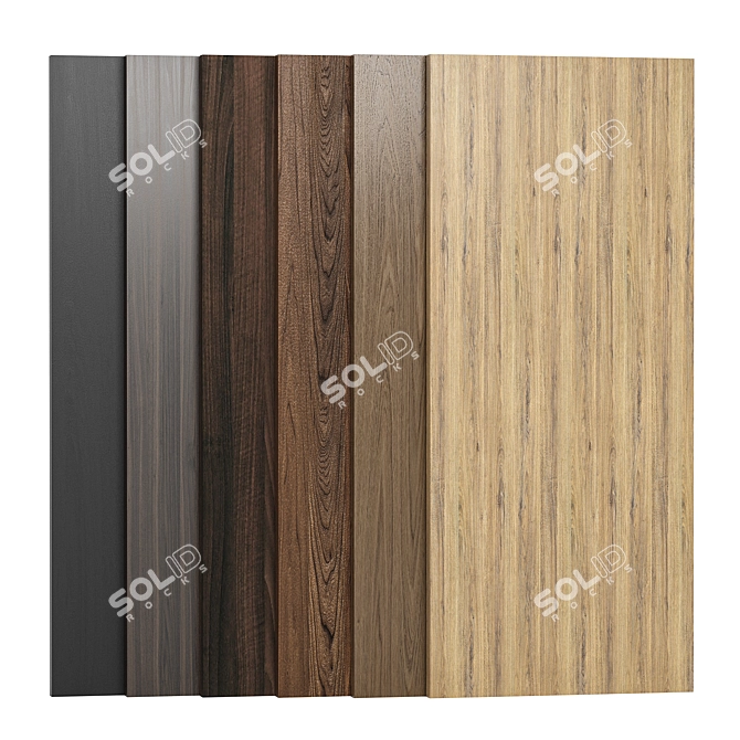 Texture Collection: 6 Colorful Wood Panels 3D model image 1