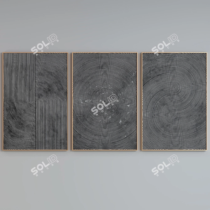 Modern Abstract Picture Frame Set 3D model image 4