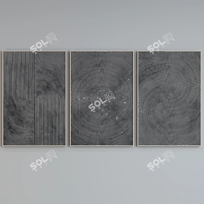 Modern Abstract Picture Frame Set 3D model image 5