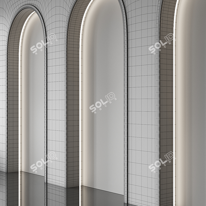 Stone Tile Arch Wall Display 3D model image 5