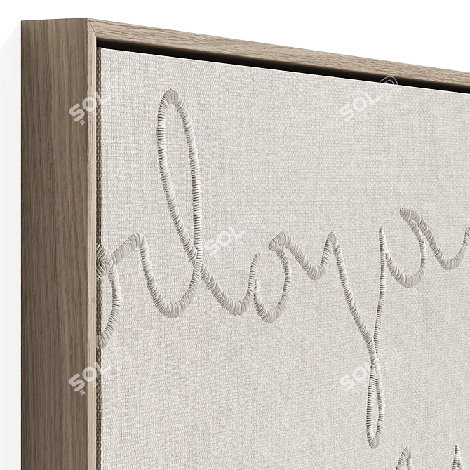 Hand-Embroidered Linen Tapestry "Manifesto 23 3D model image 6