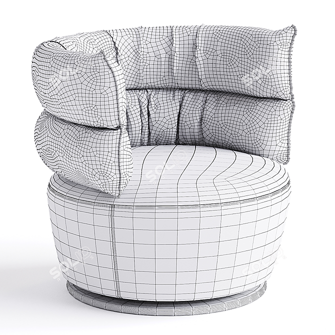 Modern Swivel Armchair Julie Design 3D model image 2