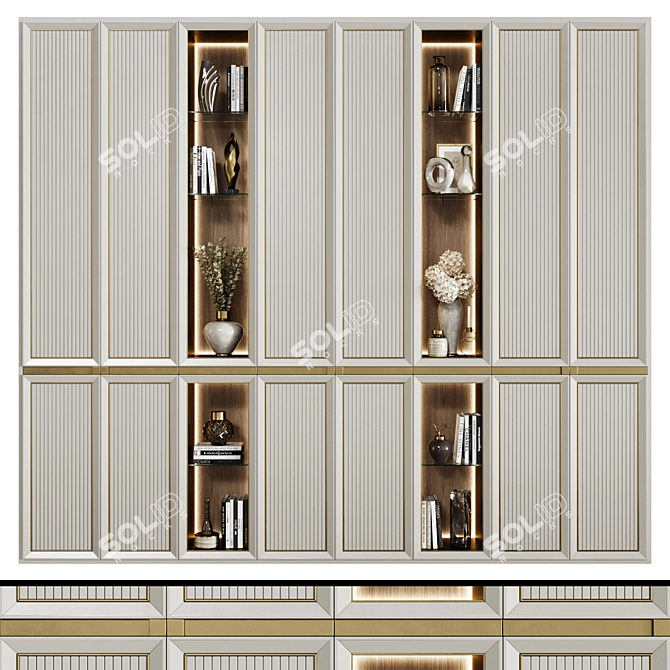 Art-Deco Modular Wardrobe 29 3D model image 1