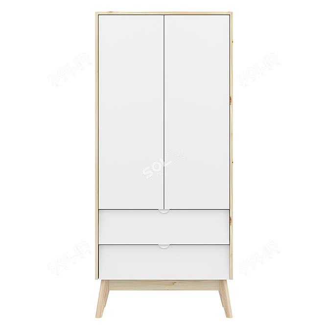 Leslie 2 Swing Wardrobe, Color Options 3D model image 2