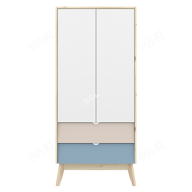 Leslie 2 Swing Wardrobe, Color Options 3D model image 3