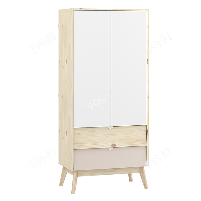 Leslie 2 Swing Wardrobe, Color Options 3D model image 4