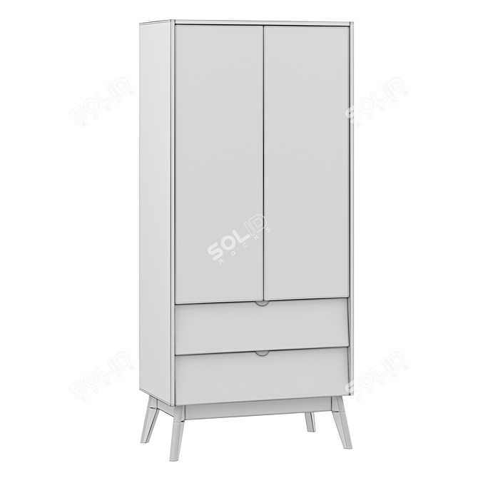 Leslie 2 Swing Wardrobe, Color Options 3D model image 7